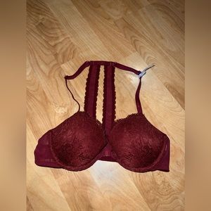Aerie Red Burgundy Lace Bra Hannah 32B